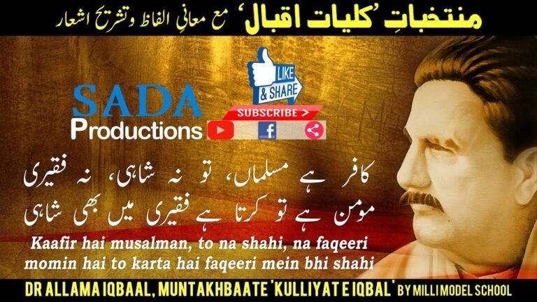 Kaafir hai musalman, to na shahi, na faqeeri || Dr Allama Iqbal