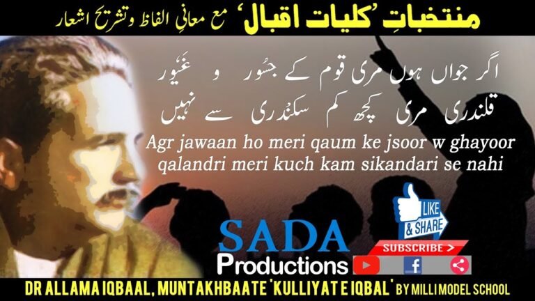 अगर जवाँ हों मेरी क़ौम के जसूर व गयूर || Dr Allama Iqbal